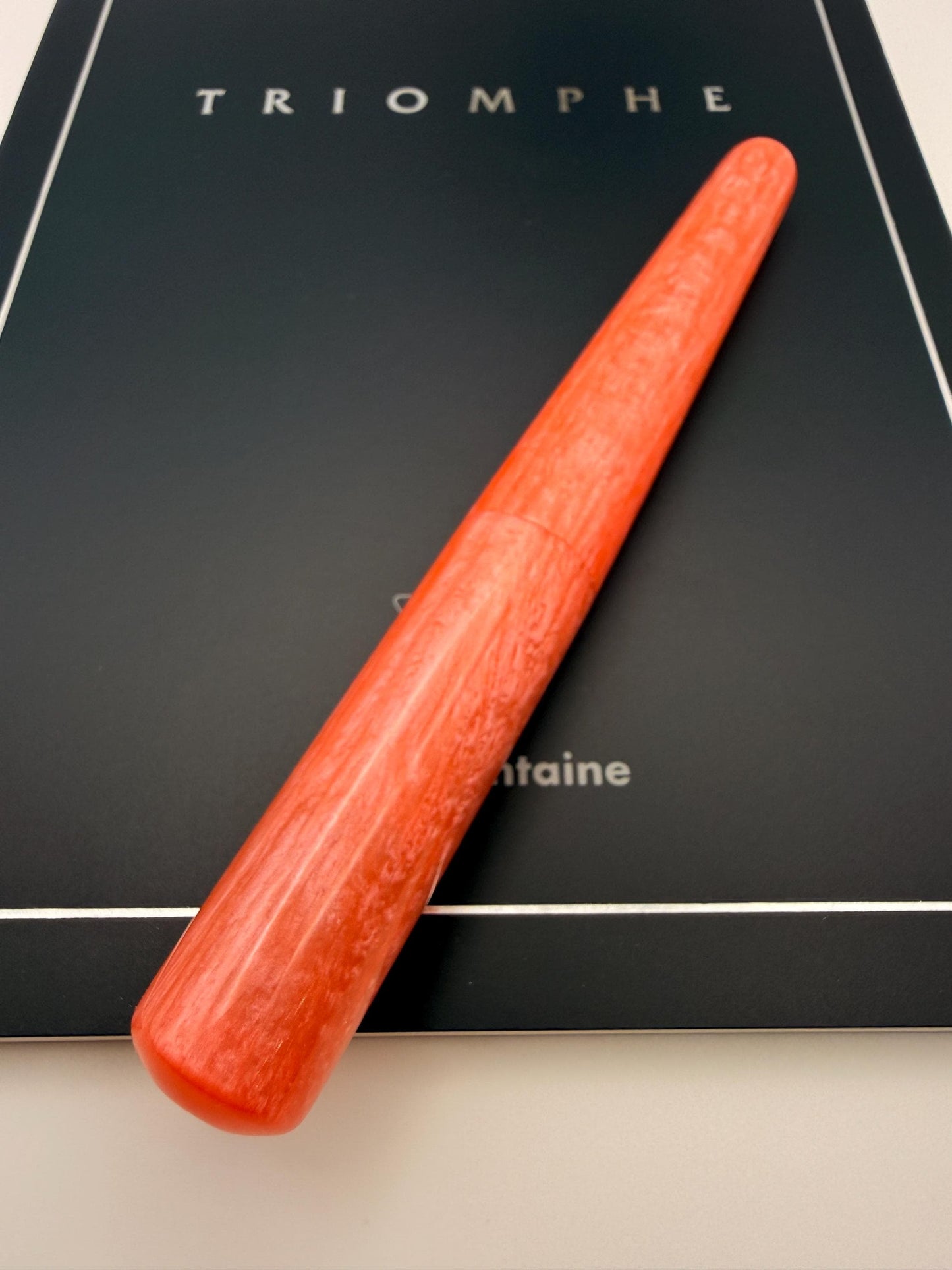 Life is Peachy Cast Resin Custom Bespoke Seamless Fountain Pen with Bock Nib