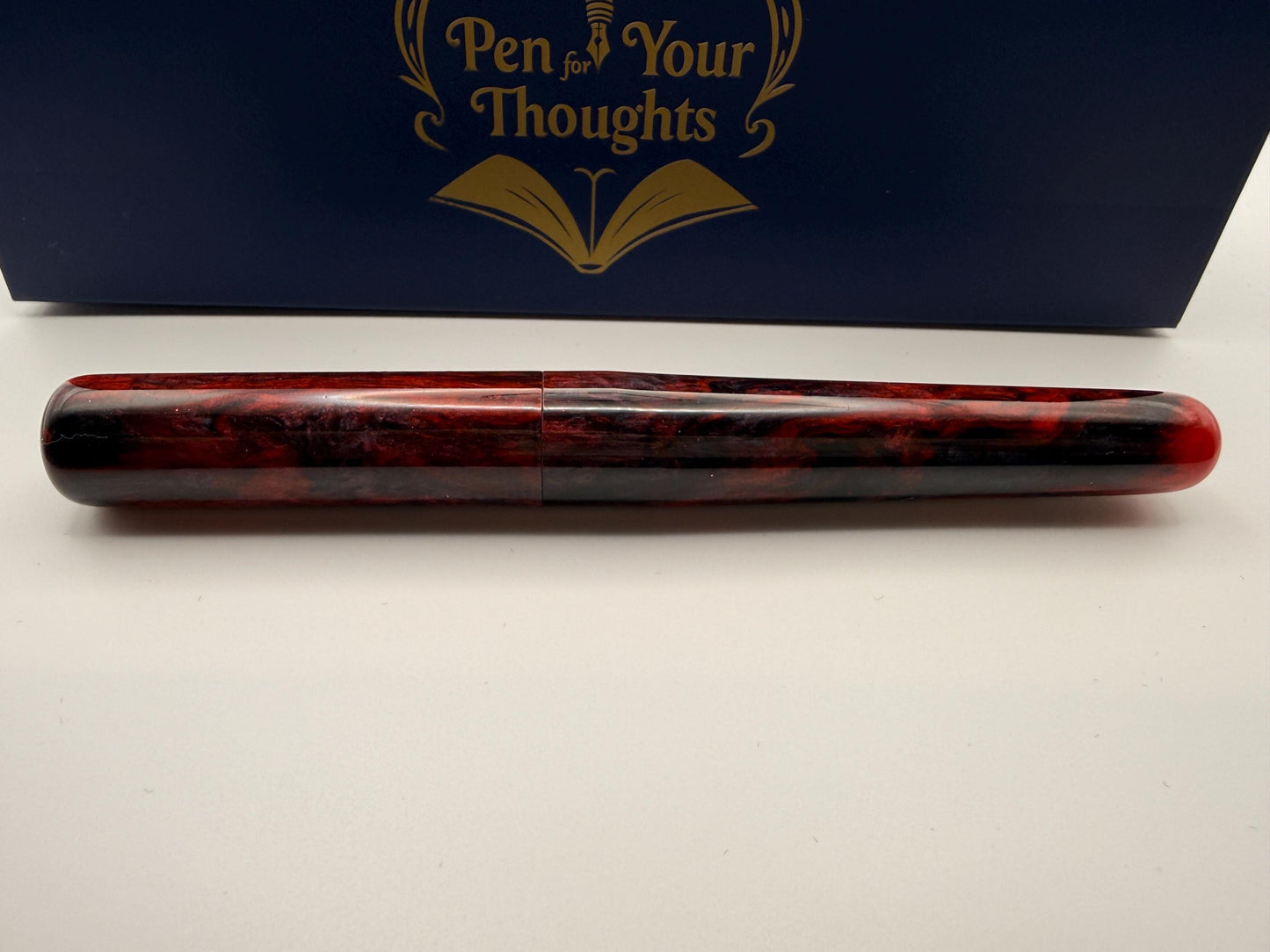 Red Flow Bespoke Seamless Red and Black Cast Resin Fountain Pen with Bock Nib