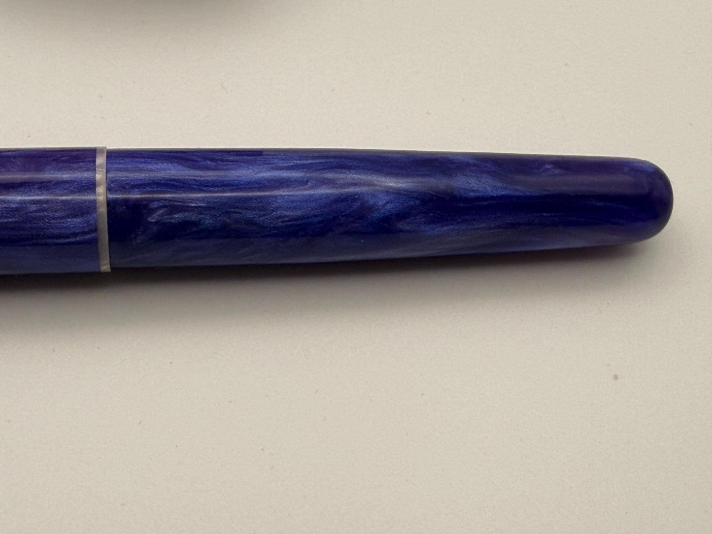 The Noble Cast Resin Fountain Pen with Clip: Bock Nib, White Accents