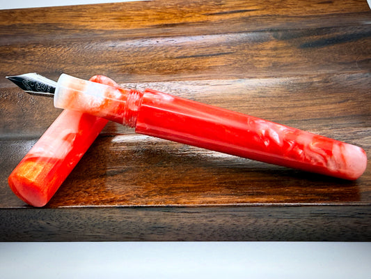 Naughty or Nice List Writer Cast Resin Custom Fountain Pen with Bock Nib