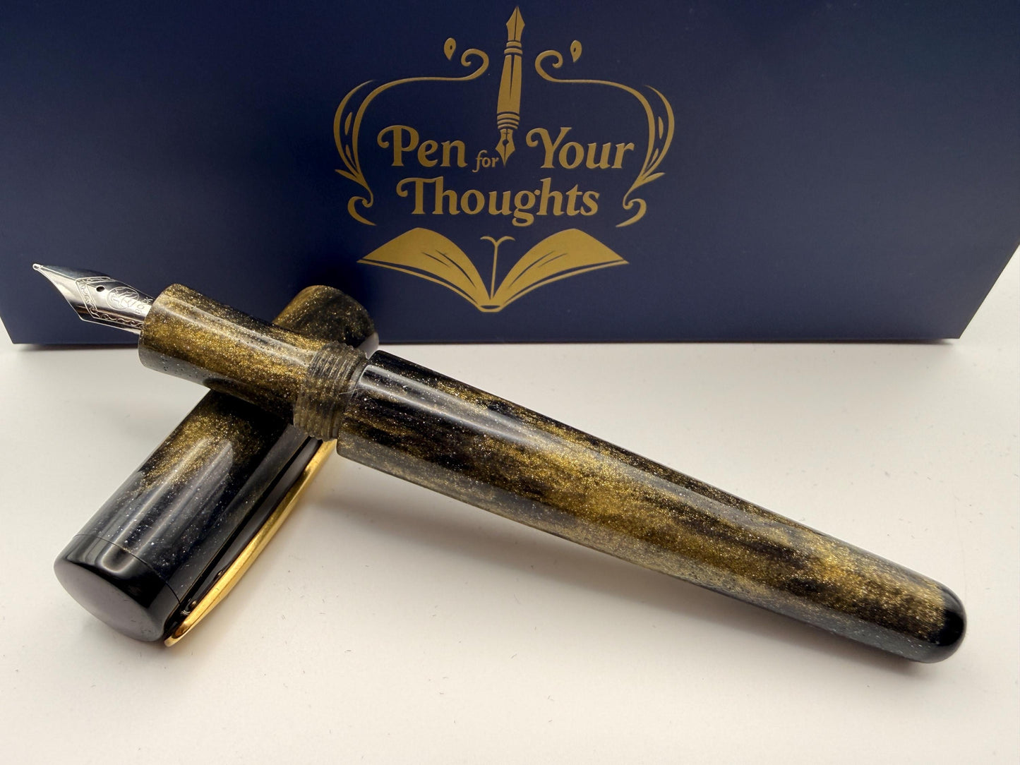 The Ecstasy of Gold Bepoke Fountain Pen with Ebonite End Caps and Replaceable Clip