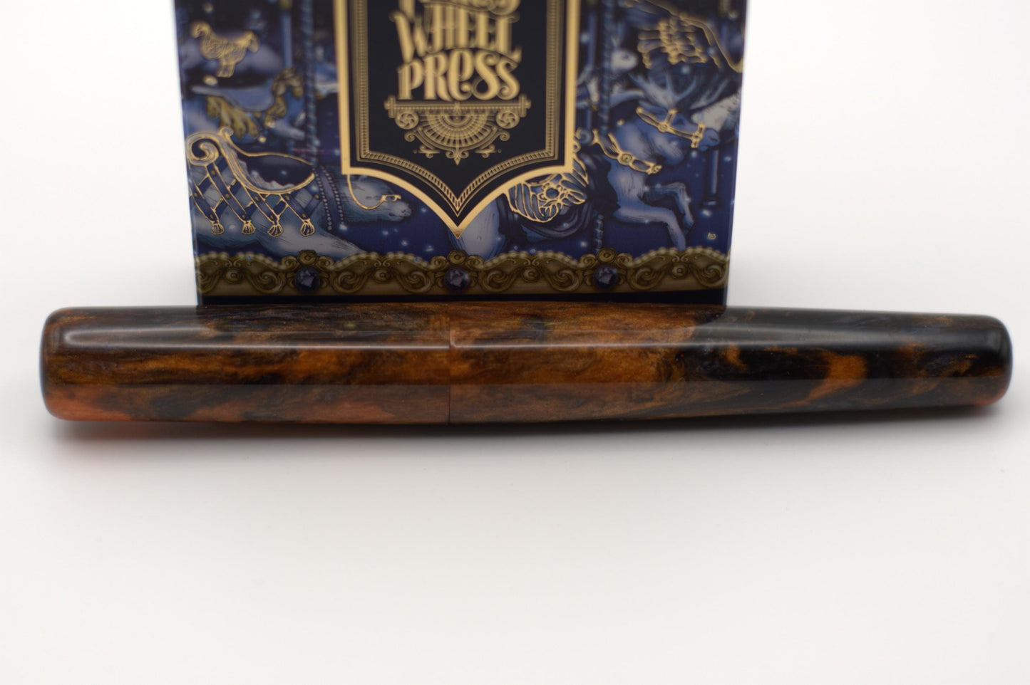 Pumpkin Spice Bespoke Seamless Black and Orange Cast Resin Fountain Pen with Bock Nib