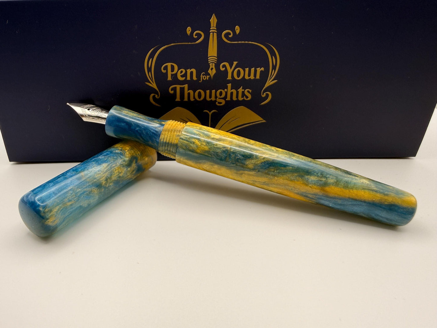 Tropical Breeze Bespoke Seamless Cast Resin Fountain Pen with Bock Nib