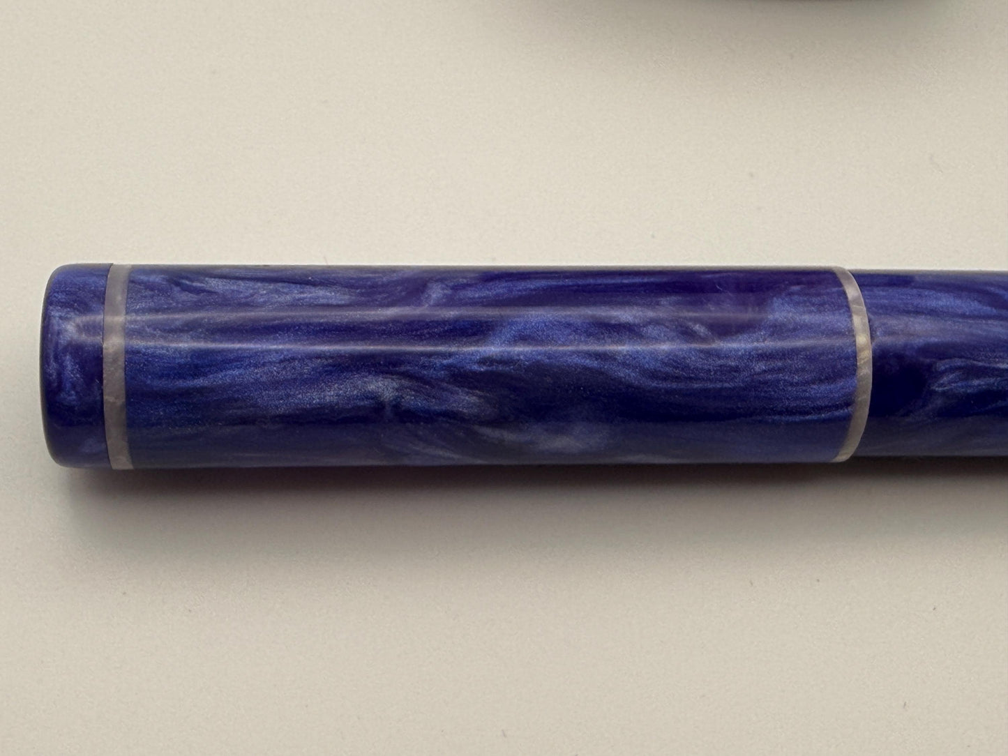 The Noble Cast Resin Fountain Pen with Clip: Bock Nib, White Accents