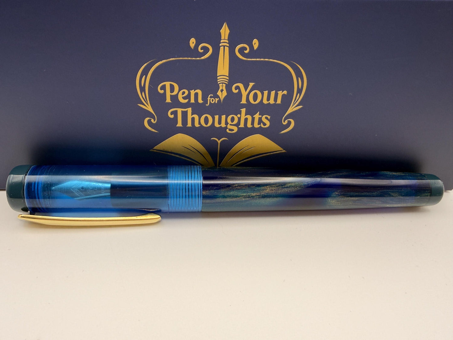The Royal Glory Bespoke Fountain Pen with Brass Clip, Ebonite End Caps and a Custom Finial