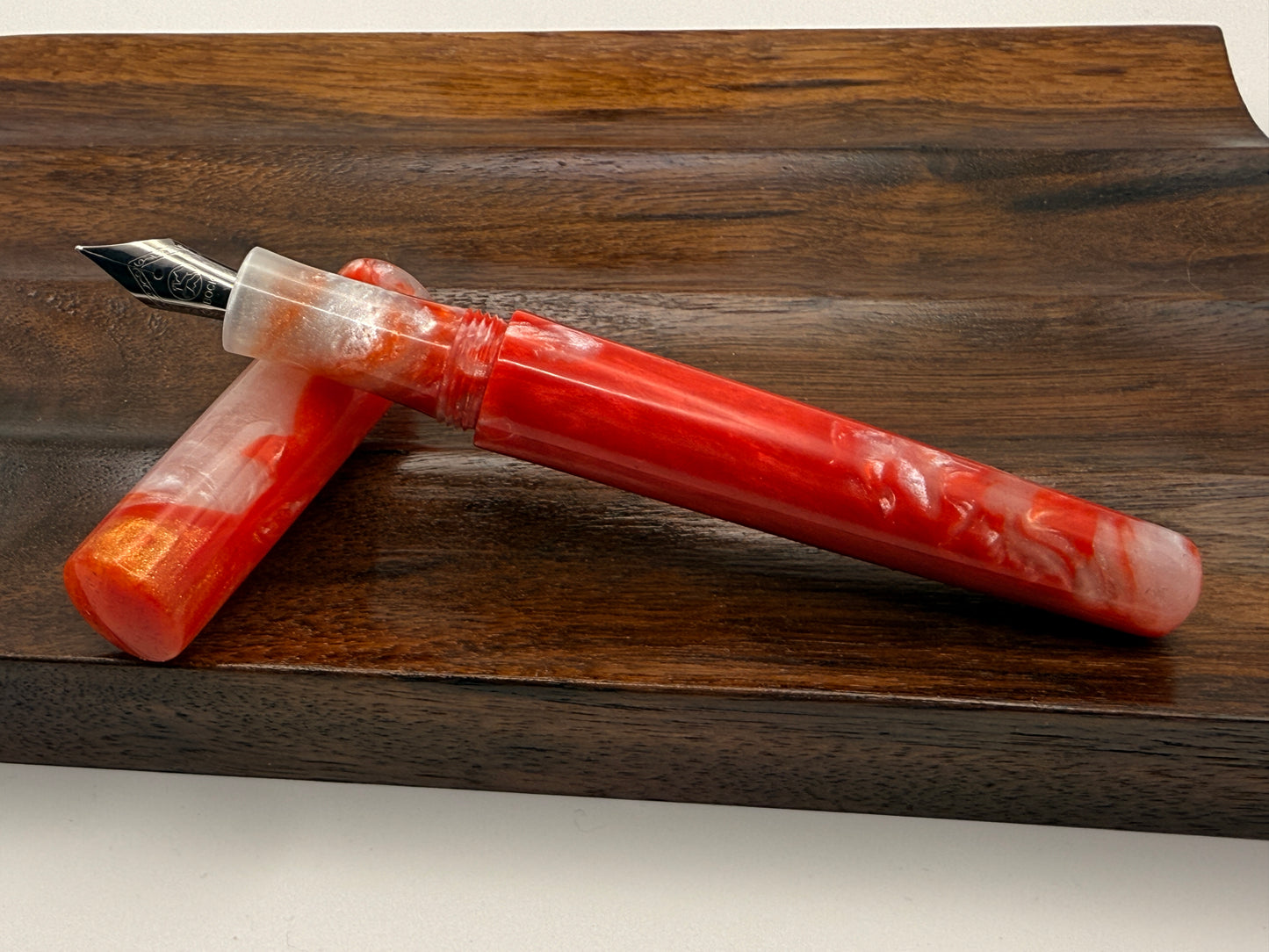 Naughty or Nice List Writer Cast Resin Custom Fountain Pen with Bock Nib