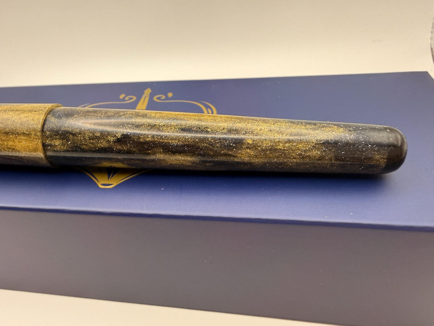 The Ecstasy of Gold Bepoke Fountain Pen with Ebonite End Caps and Replaceable Clip