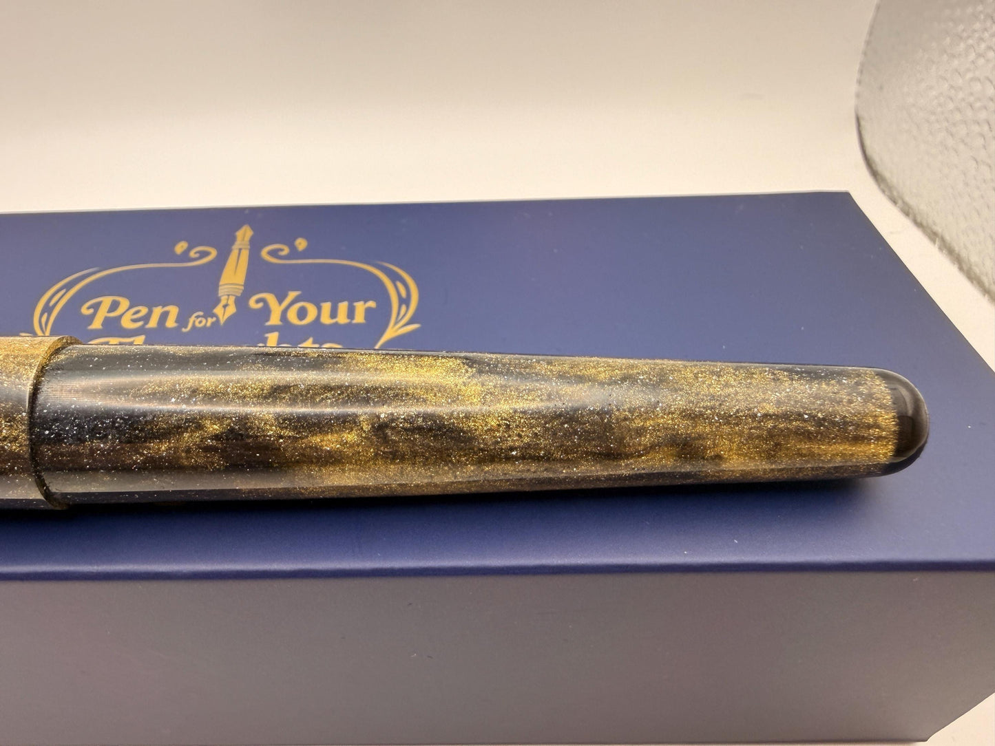 The Ecstasy of Gold Bepoke Fountain Pen with Ebonite End Caps and Replaceable Clip